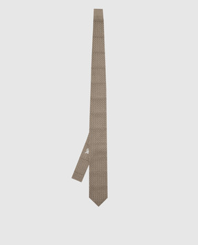 Stefano Ricci Children's silk beige patterned tie YCRM2600SETA