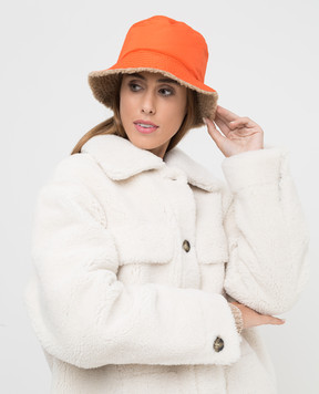 Meteo By Yves Salomon Reversible orange wool bucket hat 22WMA013XXTEWO