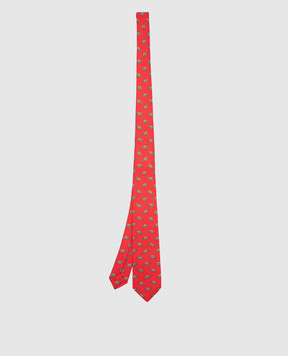 Stefano Ricci Children's red silk set of patterned tie and shawl YDHNG700