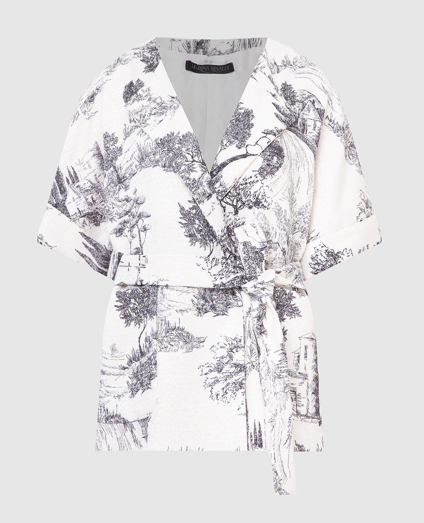 Carlotta jacket in jacquard pattern marina rinaldi