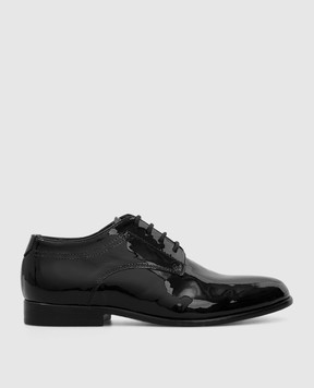 Stefano Ricci Kids Black Leather Derbies YR59CG8087VTV