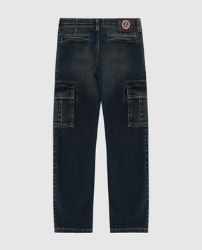 Stefano Ricci Washed-effect children's cargo jeans YST64021001613