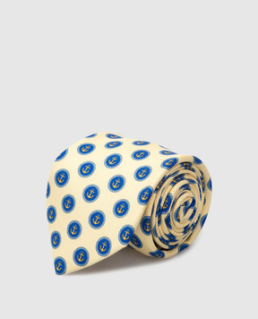 Stefano Ricci Children's yellow silk set of patterned tie and scarf YDHNG800