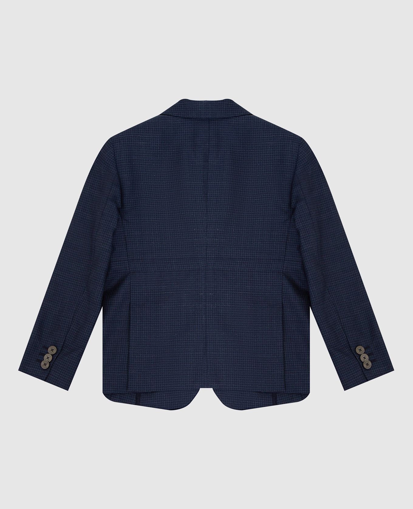 

Children's navy check wool, silk and linen blazer Stefano Ricci, Blue