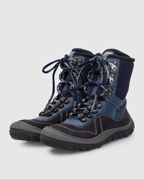 Stefano Ricci Children's leather boots with emblem YRU6S4G826NAVH
