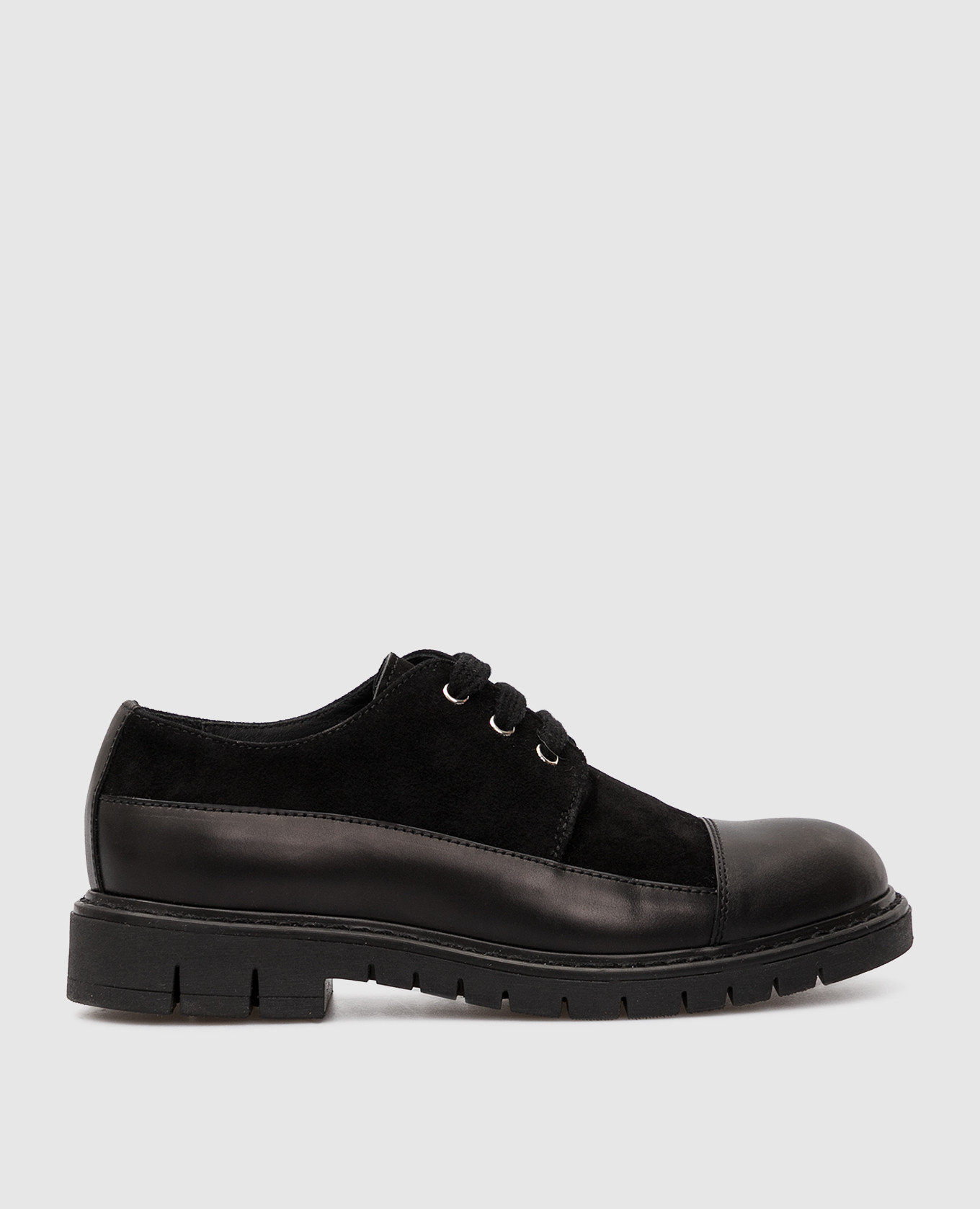 

Kids Black Suede Derbies Stefano Ricci