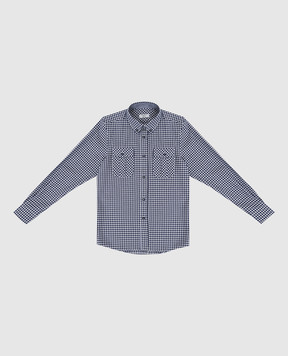 Stefano Ricci Children's navy check shirt YAC6S00010L823