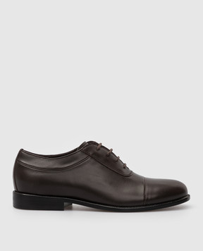 Stefano Ricci Children's dark brown leather oxford shoes YRU59CG889VB