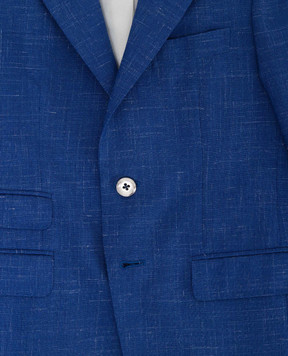 Stefano Ricci Children's blue jacket in wool, silk, cashmere and linen Y1RF732000HC4230