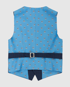 Stefano Ricci Children's navy blue striped wool vest Y1E0100000HC3570