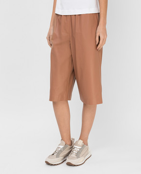 Peserico Terracotta leather bermuda shorts P04313C0209384