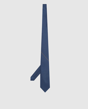 Stefano Ricci Blue silk tie in geometric pattern CXDD41073
