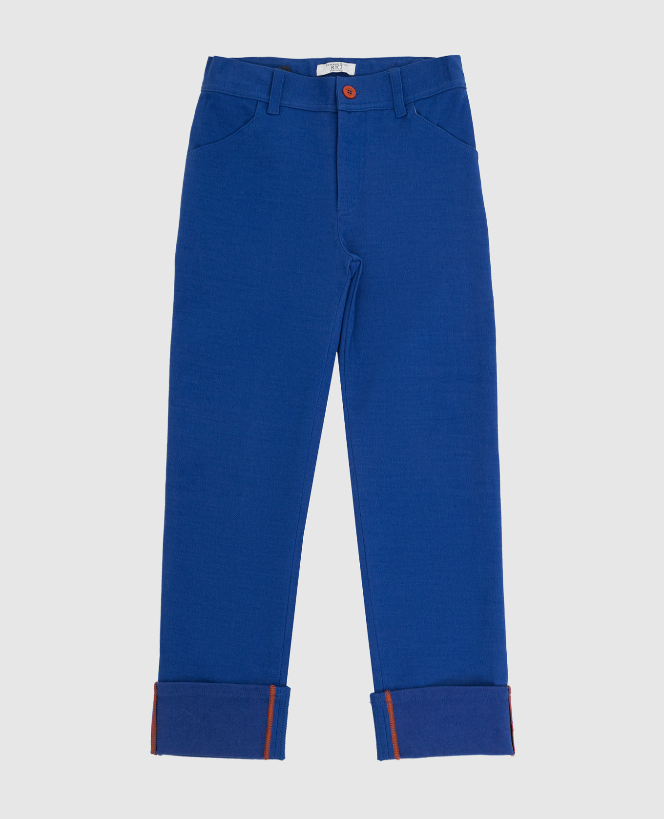 Children's blue trousers with embroidery stefano ricci