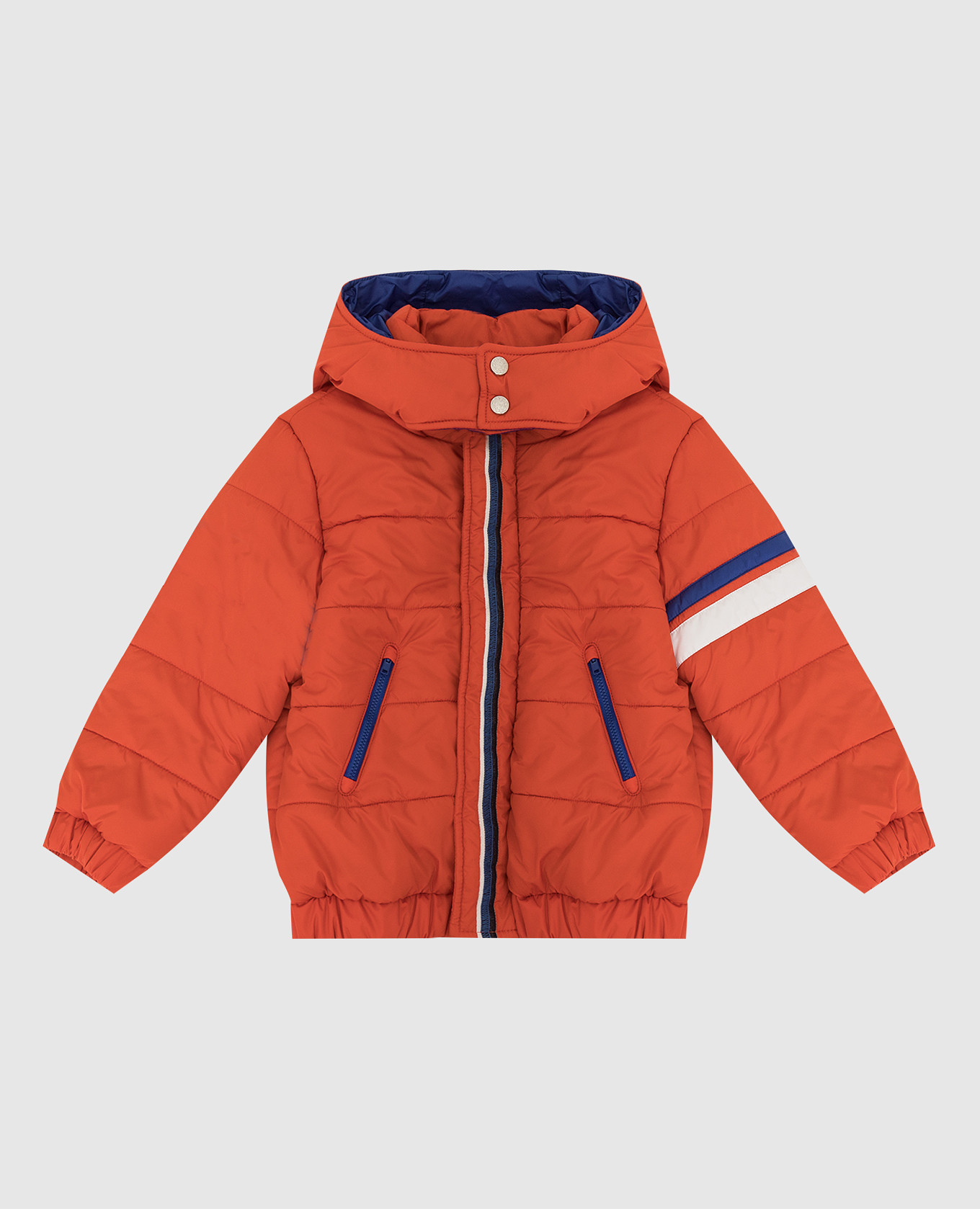 Children's orange jacket with contrasting inserts stefano ricci