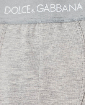 Dolce&Gabbana Set of children's gray panties with logo pattern L4J701G7OCT