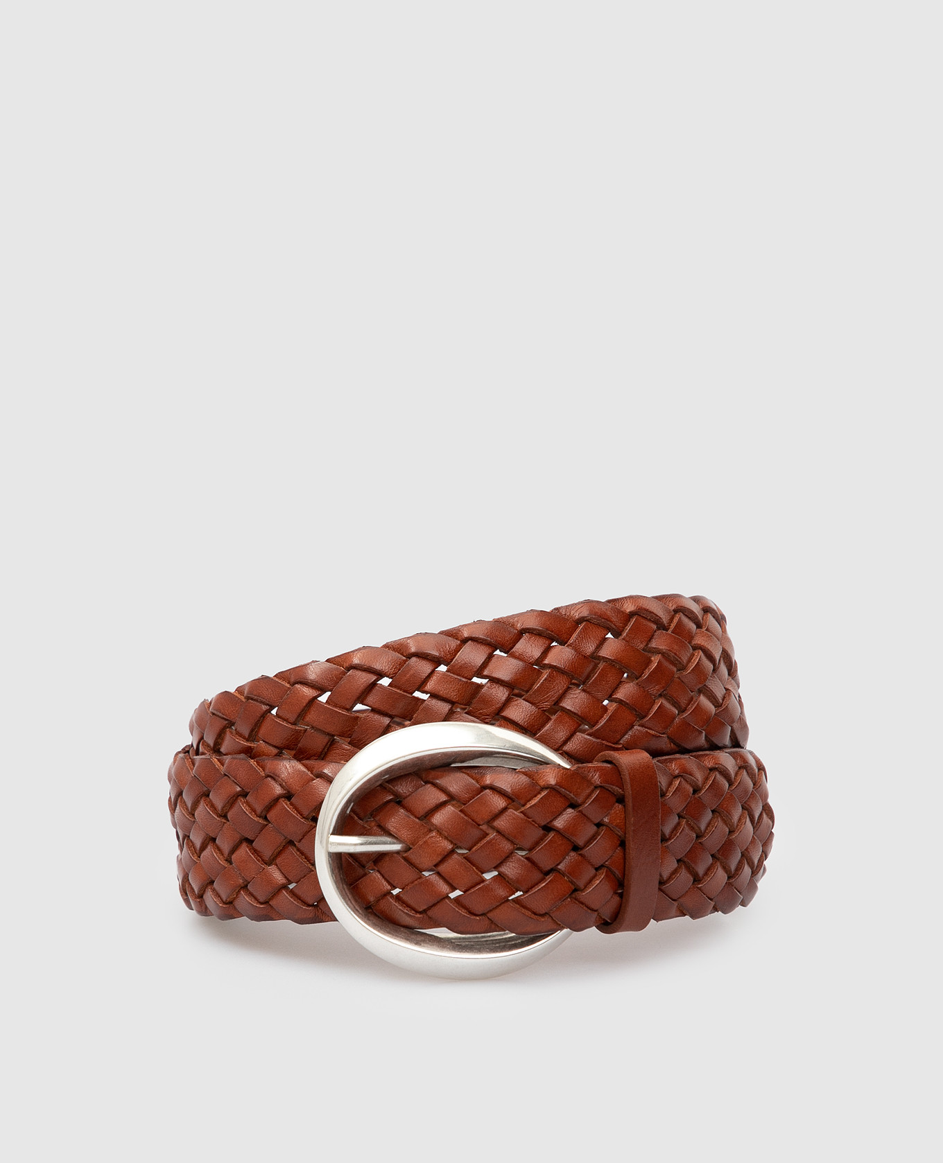 Brown woven leather belt babe pay pls