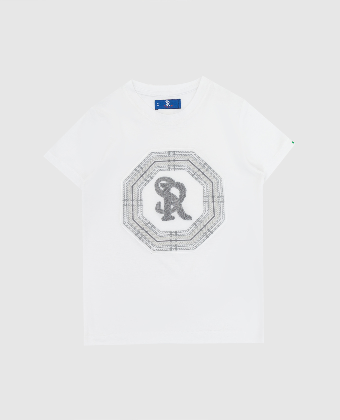 

Children's white T-shirt with monogram embroidery Stefano Ricci, Белый