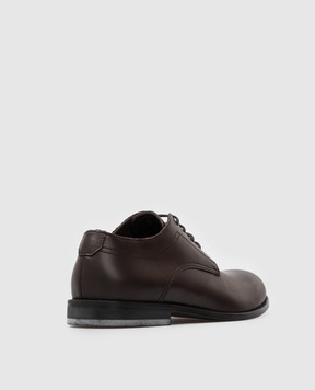 Stefano Ricci Kids Dark Brown Leather Derbies YRU59CG867SP