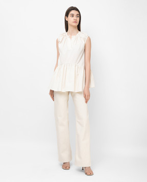 Deveaux Melanie Light Beige Ruffled Top F211306SM2