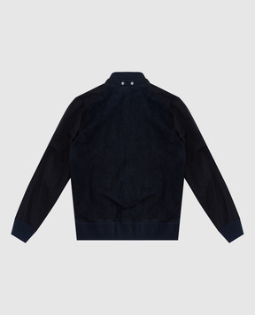 Stefano Ricci Children's dark blue suede and silk jacket YAJ7200060SUEUT1