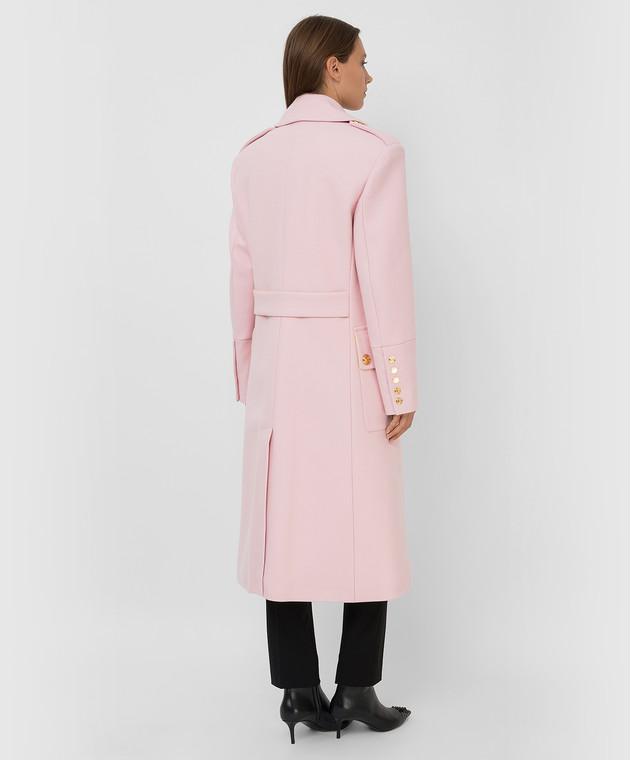 Balmain - Pink wool coat WF0UD020W142 - shop with European