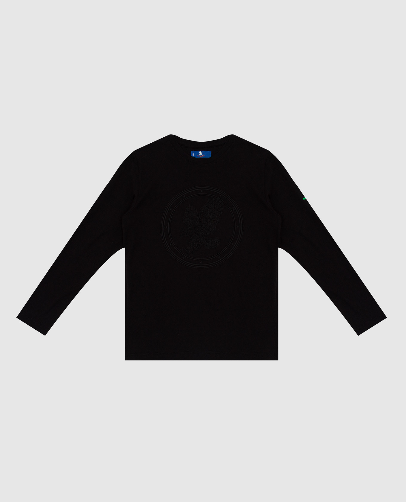 Children's black longsleeve with emblem embroidery stefano ricci