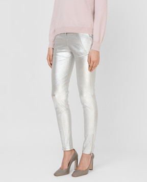 Yves Salomon Silver trousers 9EYP206XXAPSX