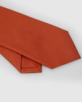 Stefano Ricci Children's silk terracotta jacquard tie YCCX94102