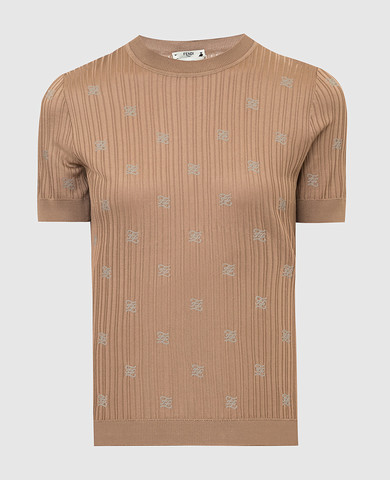トップス FENDI Karligraphy Motif Printed Shirt Fendi - T-shirt in FF Karligraphy pattern FZX703AHE7 - shop with
