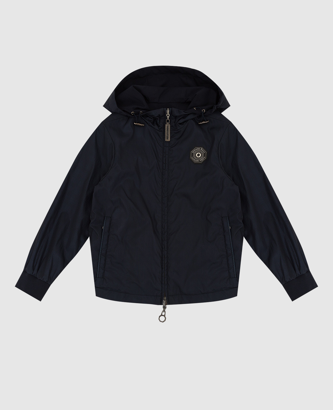 Reversible jacket for children in wool and silk with logo stefano ricci