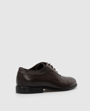 Stefano Ricci Children's dark brown leather oxford shoes YRU59CG889VB