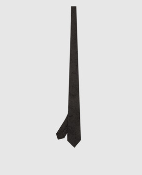 Stefano Ricci Children's silk dark gray patterned tie YCCX94102