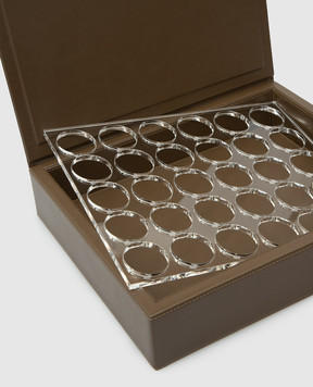 Giobagnara Dark beige leather box for coffee capsules PFN811LB