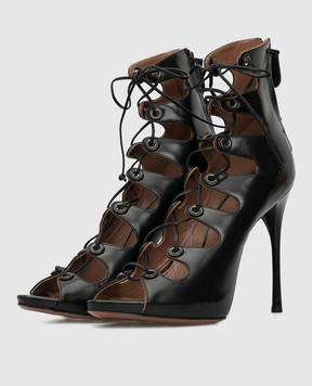 Alaia Black Leather Ankle Boots 6S3K735CG19