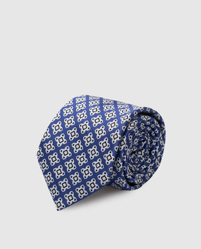 Stefano Ricci Children's blue silk set of patterned tie and shawl YDH27025