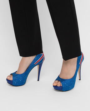 Gina Blue shoes with crystals 4746