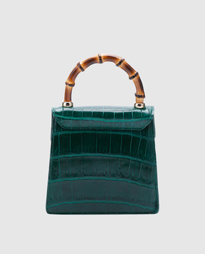 Bochicchio Green leather bag CROCOCLUTCH3