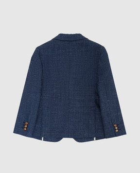 Stefano Ricci Children's blue wool and cashmere blazer Y1RSGD2SP1HC4200