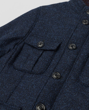 Stefano Ricci Children's navy wool, silk and cashmere jacket YAJ7400040WKC01A