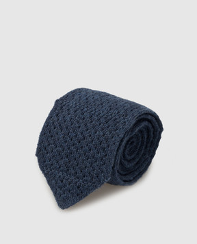 Stefano Ricci Patterned blue cashmere tie for children YCRMTSR2600