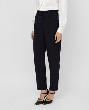 Balmain Navy blue trousers UF15172V093