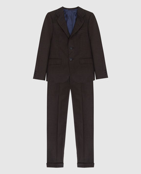 Stefano Ricci Checked wool suit for children Y1SF732900HC5348