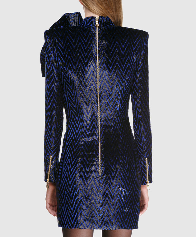 balmain blue sequin dress ALEXANDRE VAUTHIER WOMEN Sequin-embellished Mini Dress Majestic Blue MAISONDEFASHION.COM