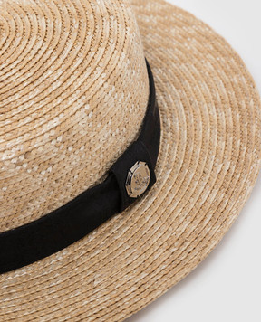 Stefano Ricci Children's hat with weave and emblem YVF6312PHC3618