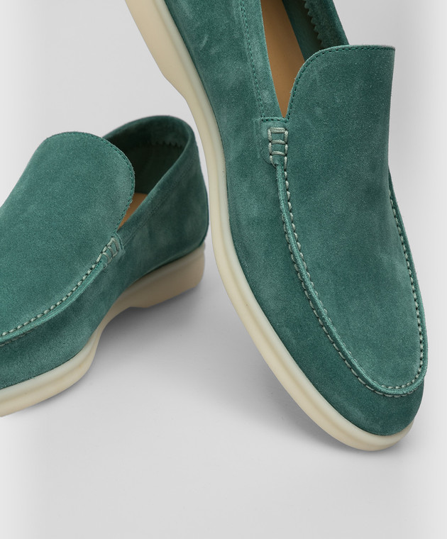 Loro Piana Summer Walk Green Suede Slippers FAE8124 buy with Malta delivery at Symbol