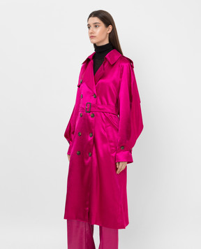 ALEXANDRE VAUTHIER Fuchsia double-breasted trench coat 214COA14001555