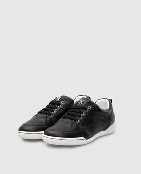 Stefano Ricci Kids black leather sneakers YRU02G899VTSSK