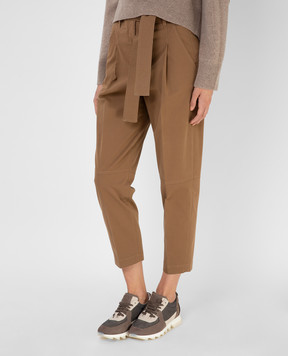 Peserico Dark Beige Banana Pants P04551L10A02495