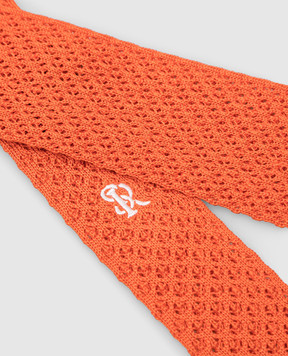 Stefano Ricci Children's orange silk tie YCRM1600SETA