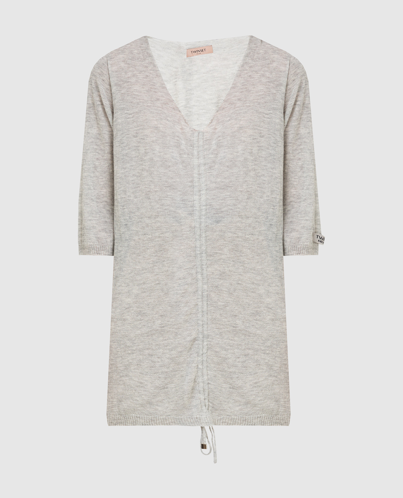 

Light gray draped pullover Twinset, Grey